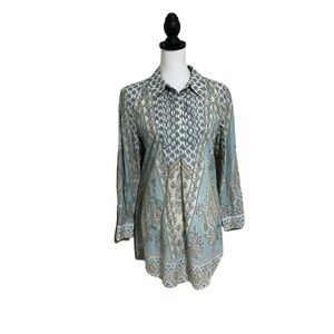 Soft surroundings Women’s  L/S Size M Green/Pink